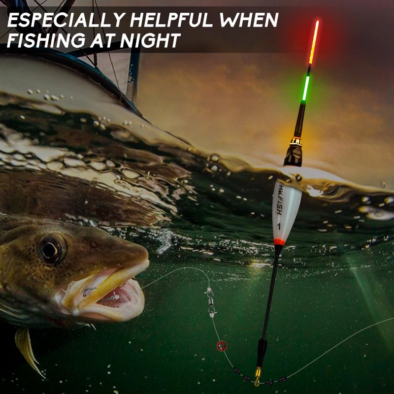 THKFISH عوامات وصناديق صيد الأسماك LED من كوالي كوالي للصيد الليلي - 3 قطع، 1/4 أونصة - Image 2